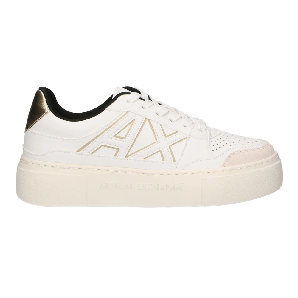 Armani Exchange Vrouw Wit Polyester Sneakers Met Logo Detail