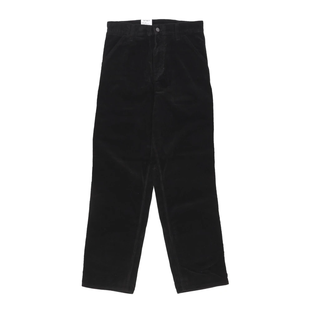 Carhartt Wip Men's Black Straight Fit Jeans, W32, Velvet Work Trousers With Tool Pockets