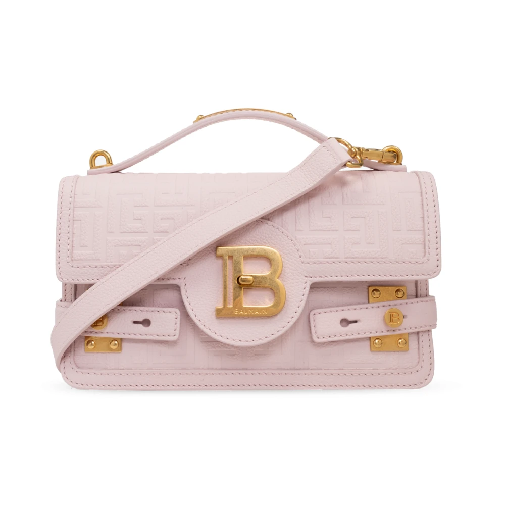 Balmain B-Buzz Shoulder 24 tas in korrelig PB Labyrinth leer Pink Dames