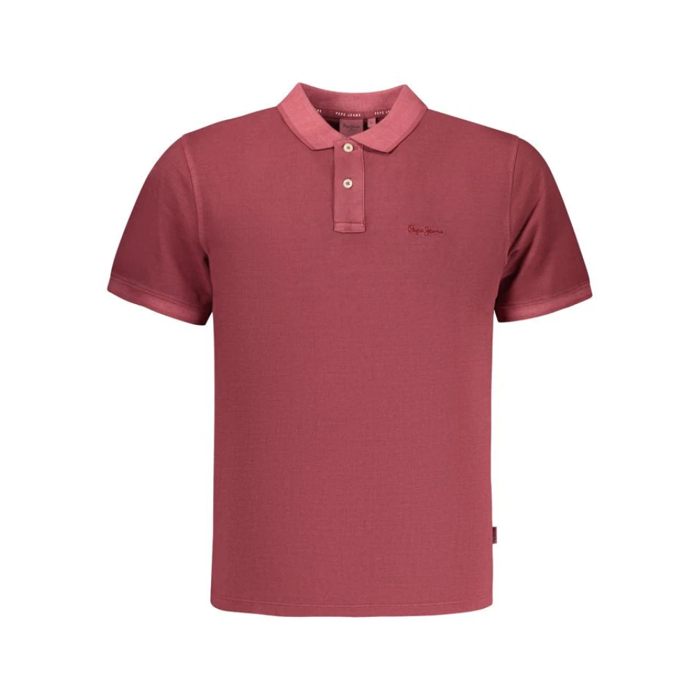 Pepe Jeans Men's Red Short-Sleeve Polo Shirt - Polo Shirts - M- Tops
