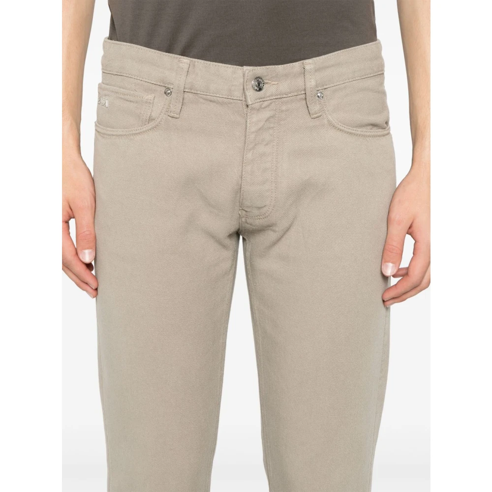 Emporio Armani Duifgrijze Jeans met Knoopsluiting Gray Heren