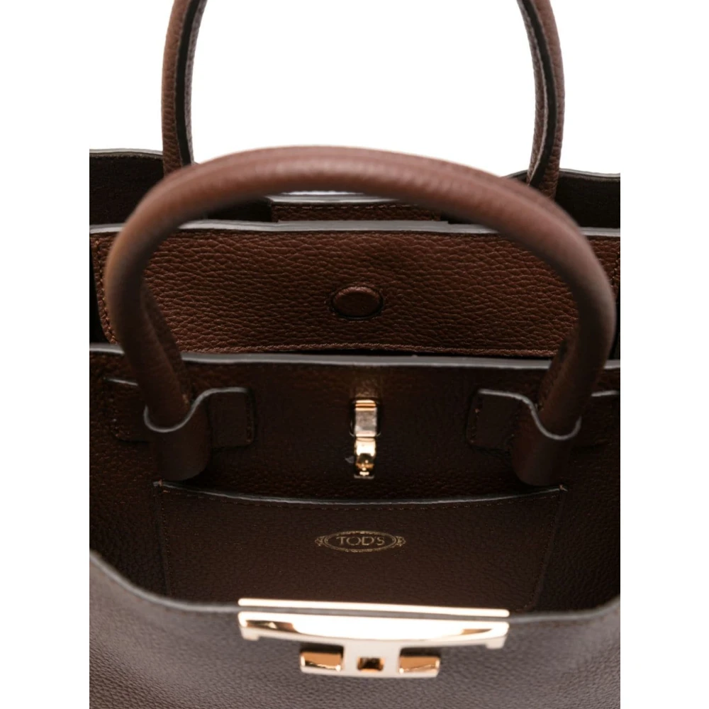 TOD'S Gestructureerde Leren Schoudertas Bruin Brown Dames