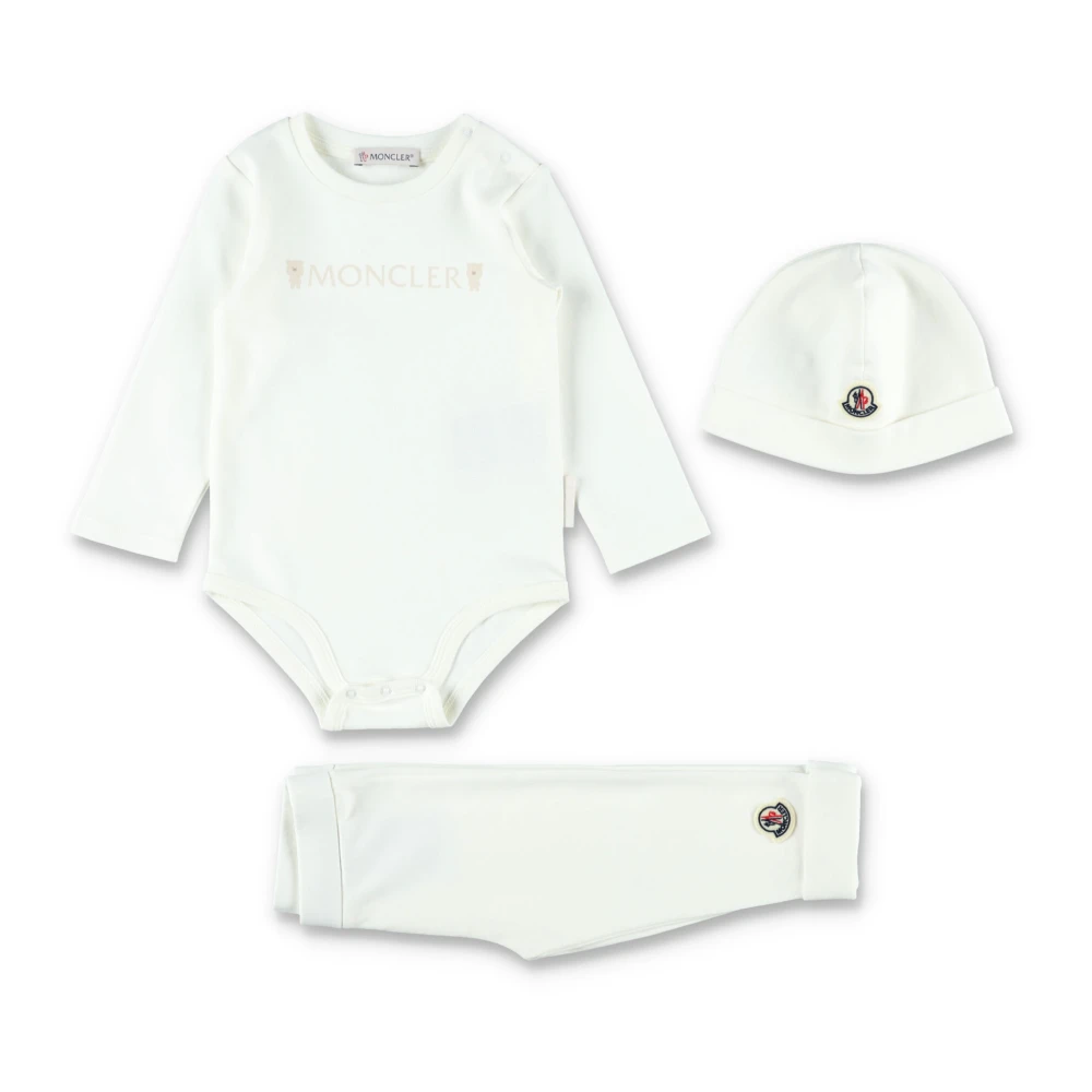 Moncler Vit Teddybjörn Overall Set White, Pojke