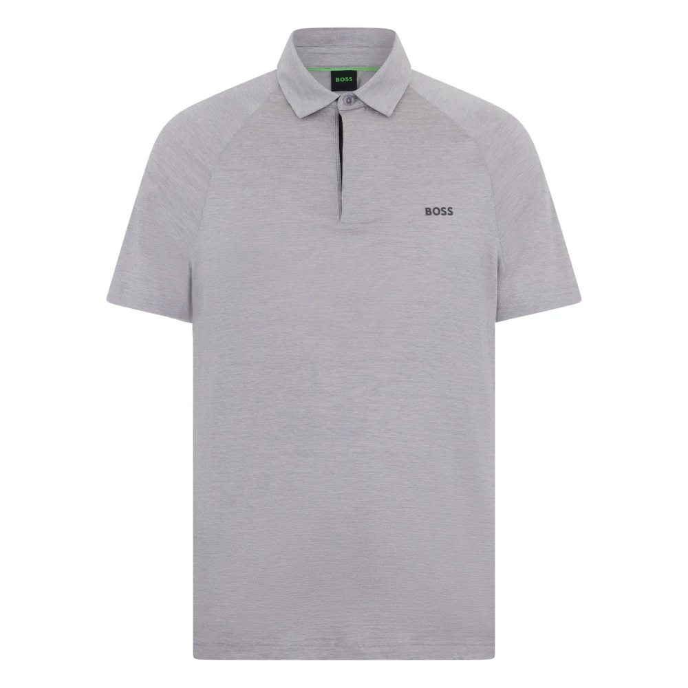 Hugo Men's Gray Polo Shirts, L, Short-Sleeve Cotton Polo