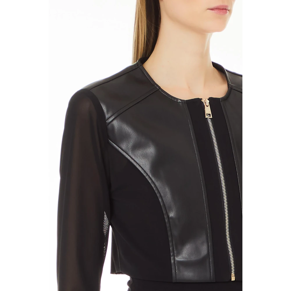 Liu Jo Korte Gecoate Tule Jas Black Dames