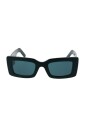lunettes-de-soleil-rectangle-vertes-avec-verres-bleus