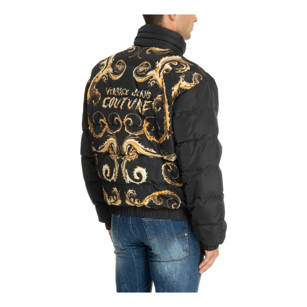Versace Jeans Couture Abstract Multicolor Rits Donsjas Black Heren