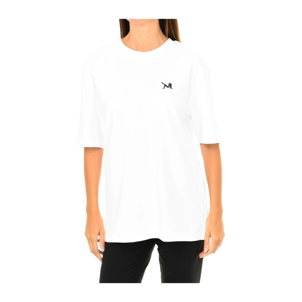 Calvin Klein , T-Shirts, Female, White, S, Short Sleeve T-Shirt With Embroidered Detail