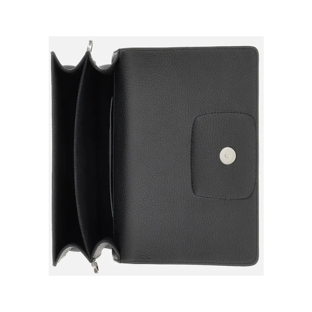 Hogan Gestanste Flap Leren Tas met Verwisselbare Handvat Black Dames