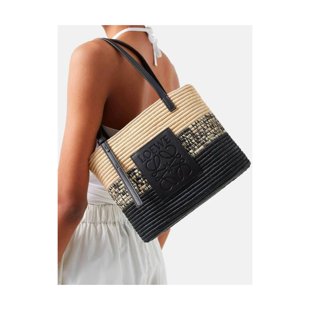 Loewe Rafia Tote Bag Paula's Ibiza Anagram Beige Dames