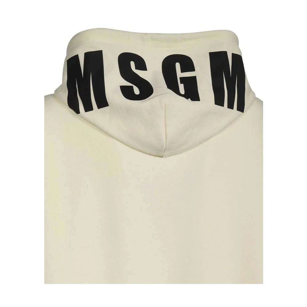 Msgm Katoenen hoodie met geribbelde boorden Beige Dames