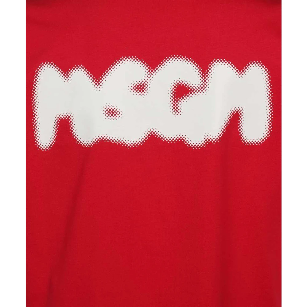 Msgm Katoenen T-shirt met Achterprint Red Dames