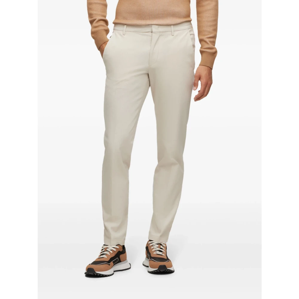 Hugo Boss Slim Fit Katoenen Stretchbroek White Heren