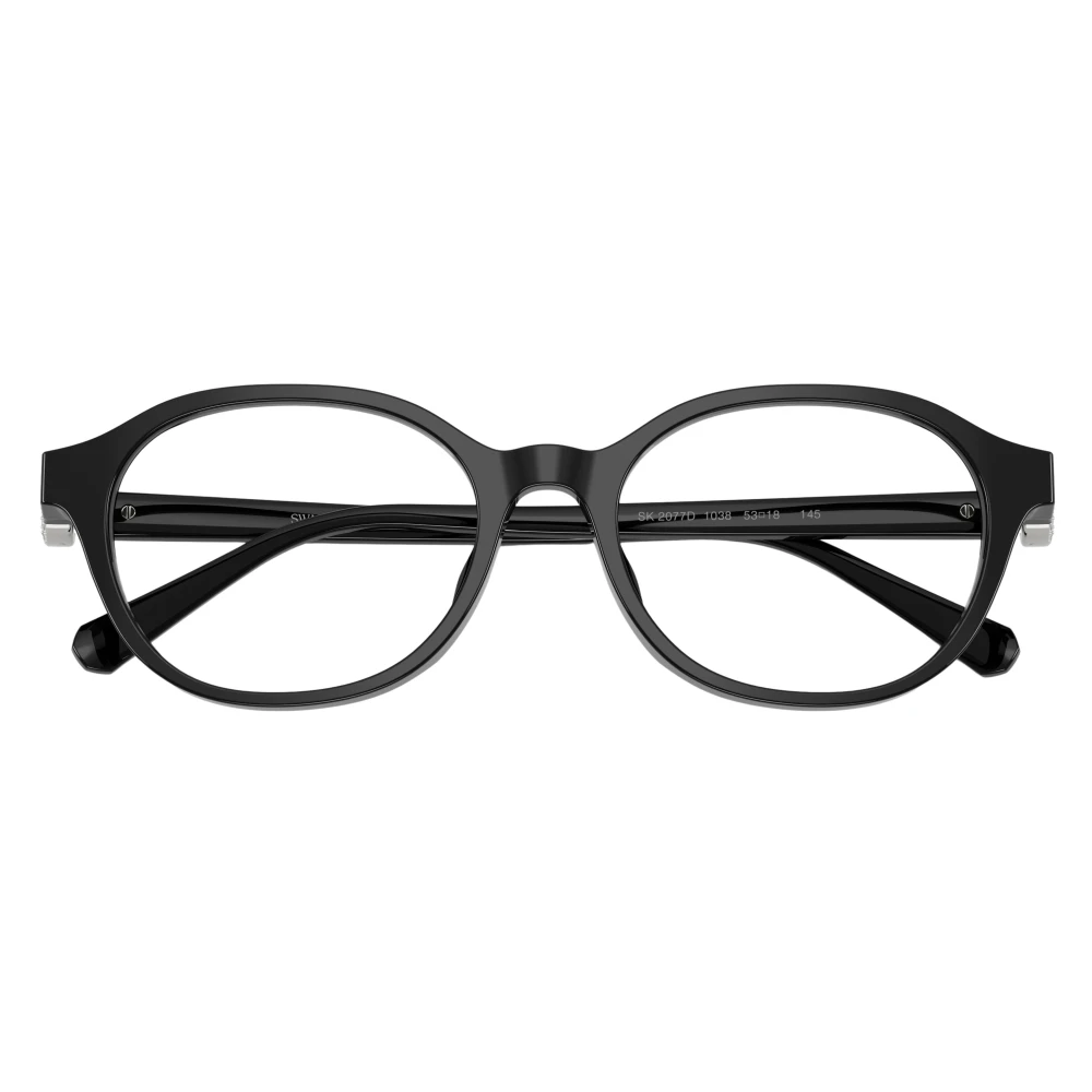 Swarovski Transparent Woman Sk2077d 1038 Optical Frames Acetate Black Pantos Normal - Image 2