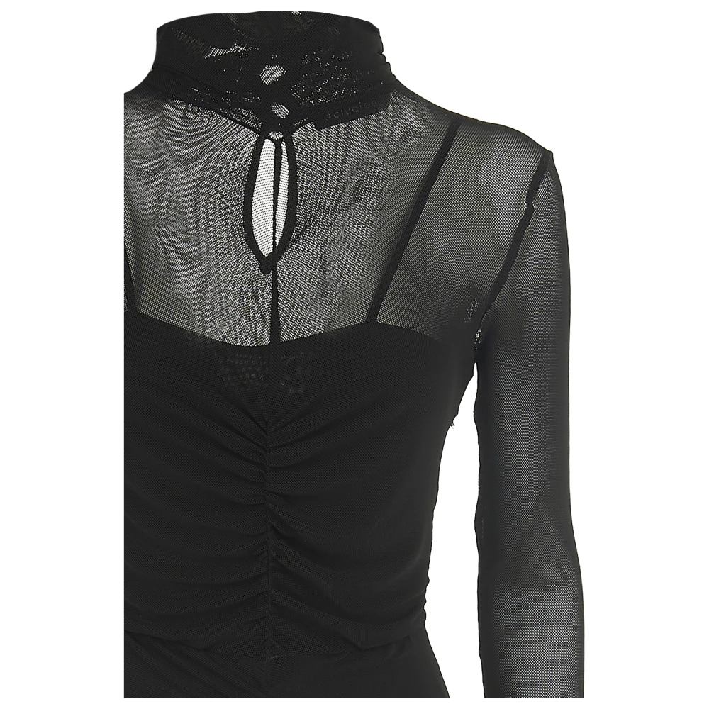 Actualee Zwarte Gedrapeerde Jurk Black Dames