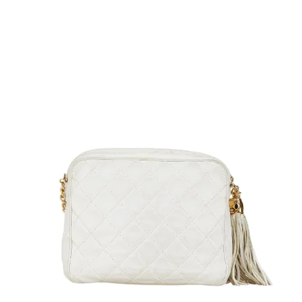 Chanel Vintage Pre-owned Leather crossbody-bags White Dames