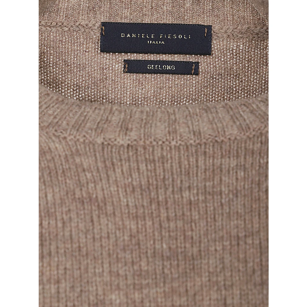 Daniele Fiesoli Merino Wol Ronde Hals Sweater Brown Heren