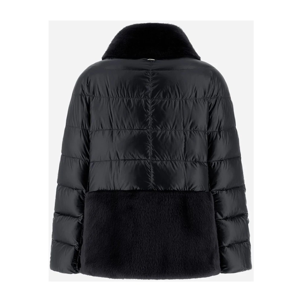 Herno Ultralichte Faux Fur Damesjas Black Dames