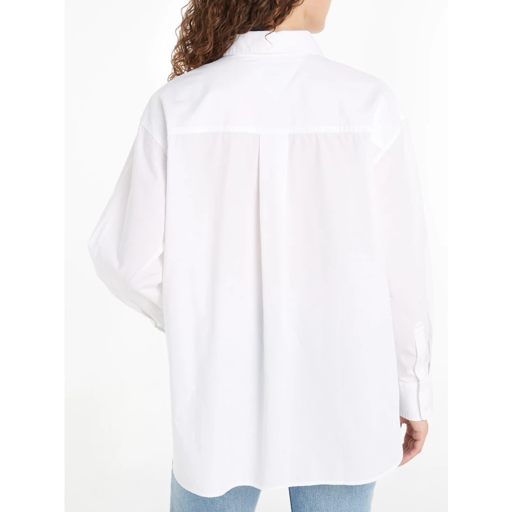 Tommy Jeans Relaxed Fit Wit Overhemd Essential White Dames