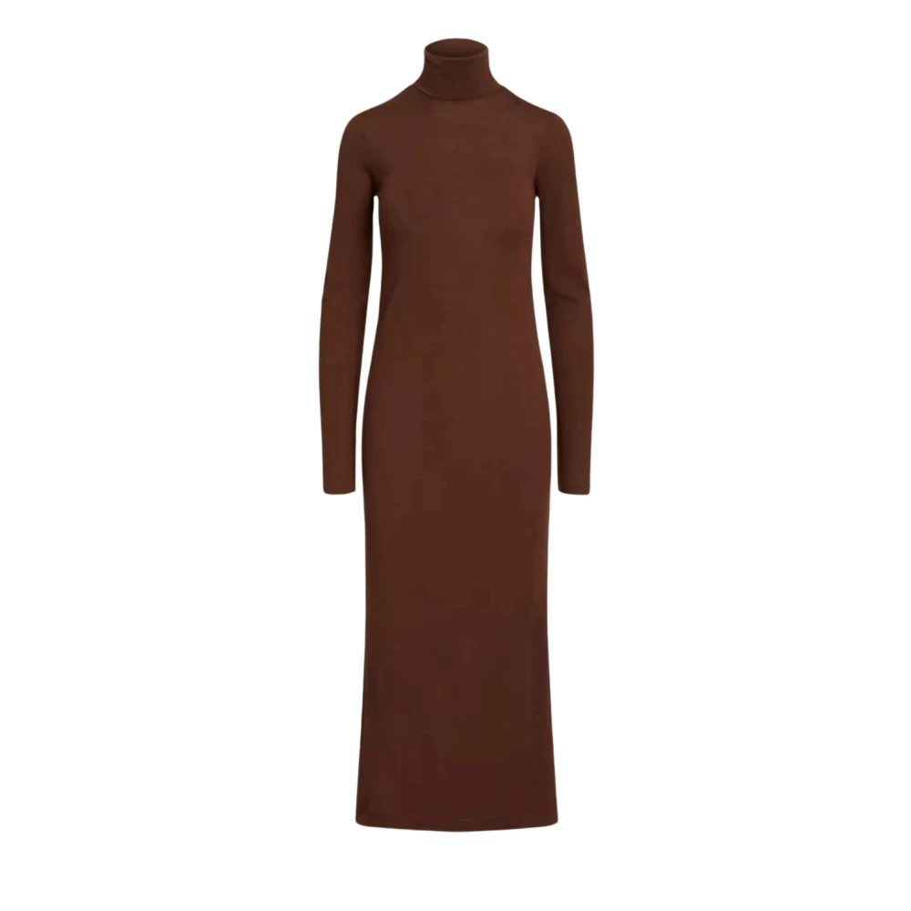 Ralph Lauren Bruine aansluitende midi-jurk met col Brown Dames