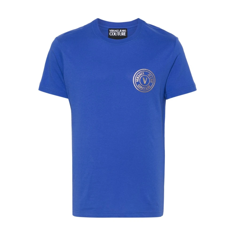 Versace Jeans Couture Blauwe Grafische T-shirts en Polos Blue Heren