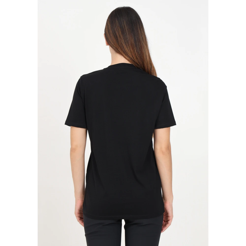 Elisabetta Franchi Zwart College Logo T-shirt Black Dames