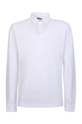 white-cotton-long-sleeve-polo-shirt