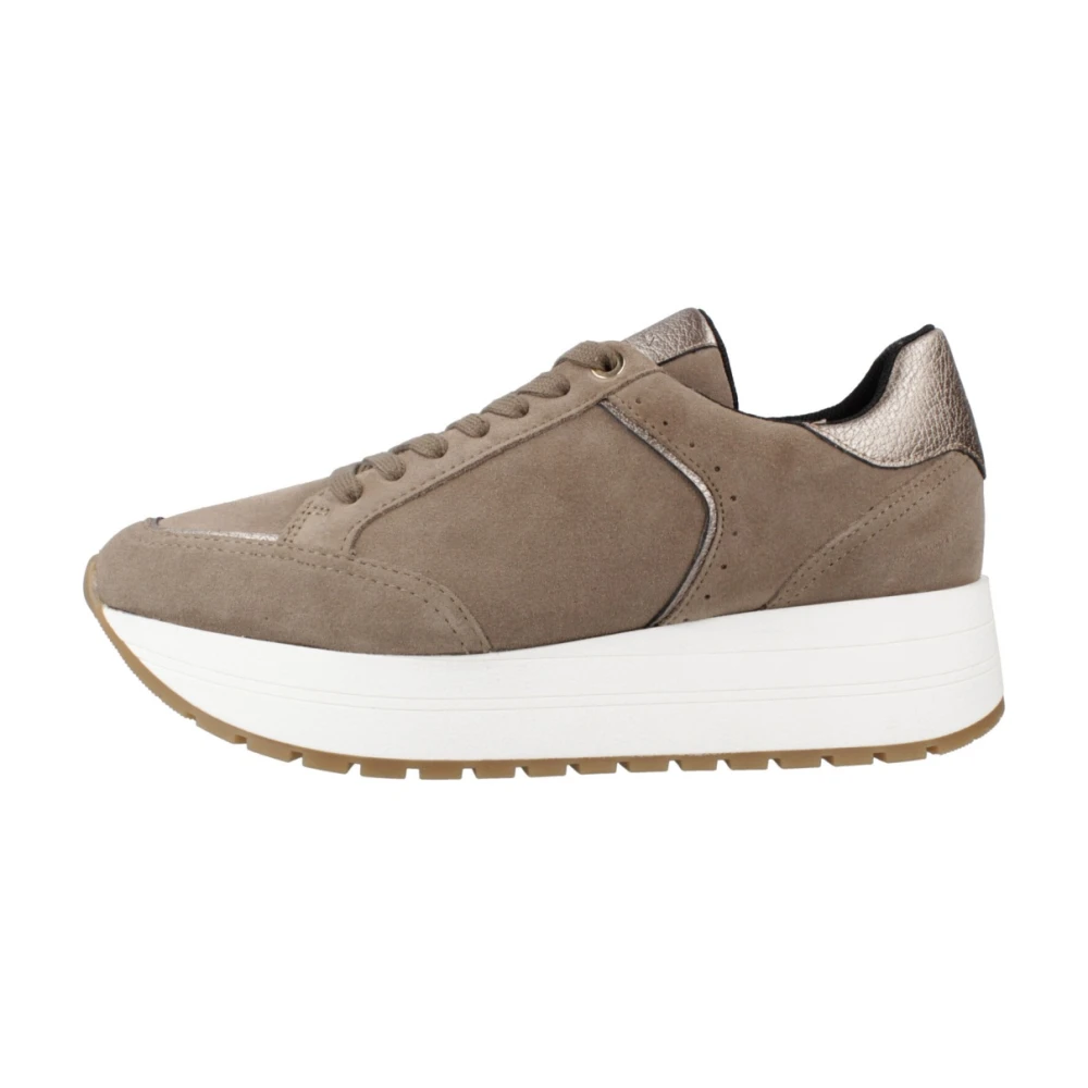 Geox Beige Stiliga Sneakers För Män Och Kvinnor