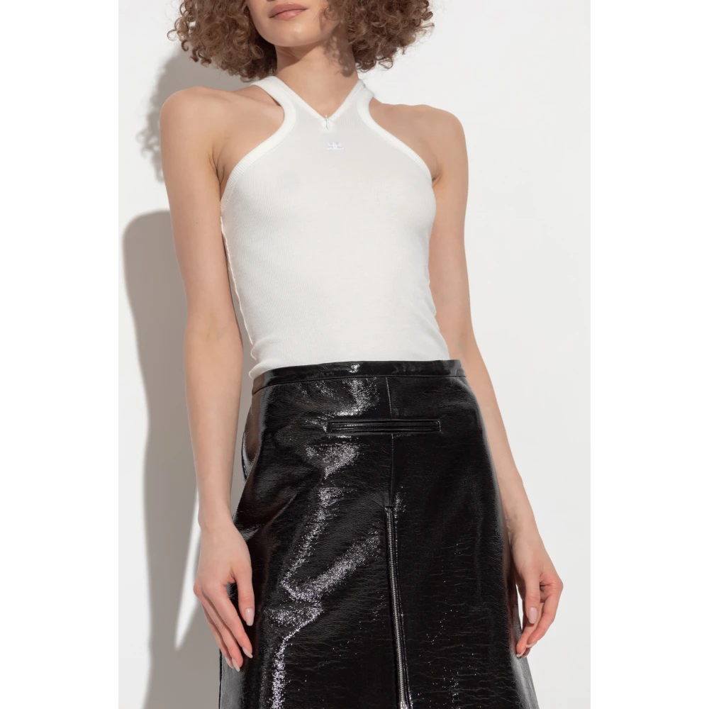 Courrèges Top Criss Cross White Dames