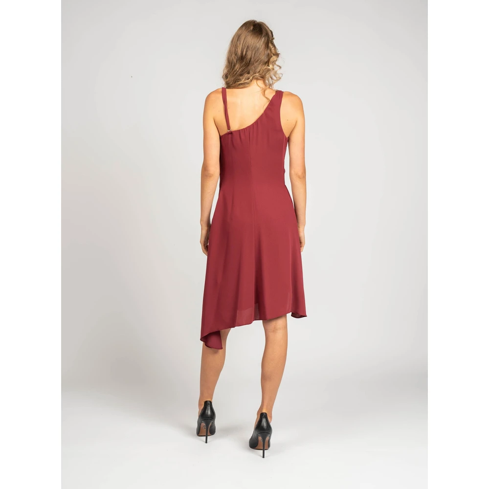 PATRIZIA PEPE Asymmetrische Minijurk met Rits Red Dames