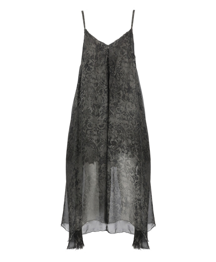 robe-grise-en-soie-avec-col-en-v-et-motif