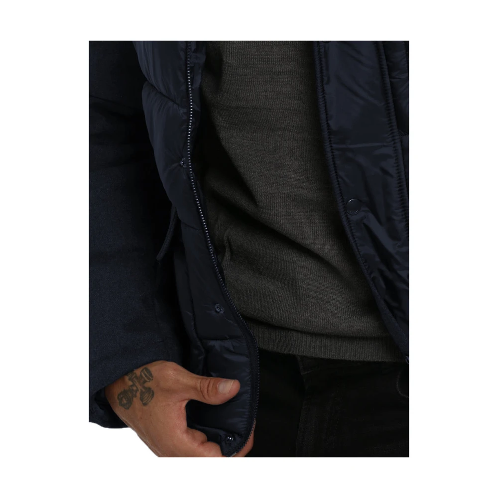 YES ZEE Wollen en Technische Stof Pufferjas Blue Heren