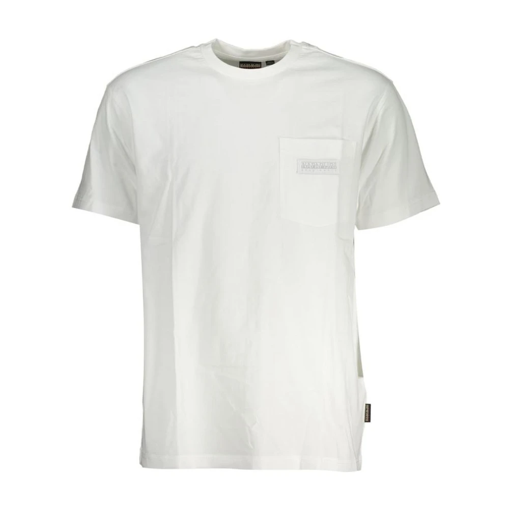 Napapijri Witte Katoenen Crew Neck T-Shirt Logo White Heren