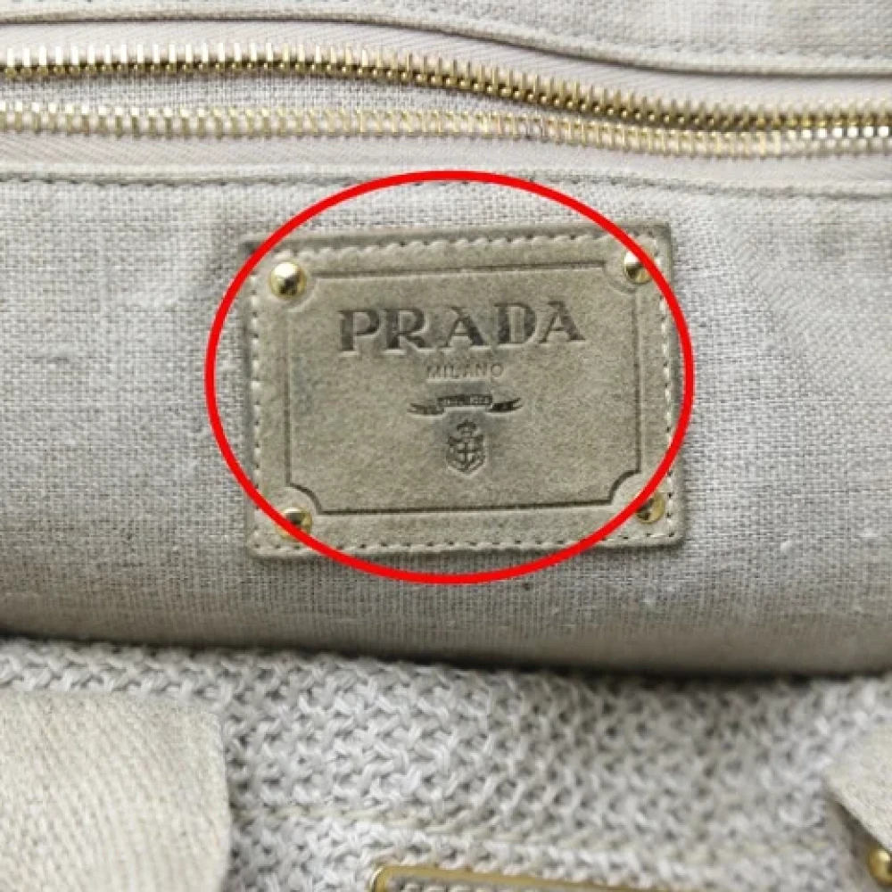 Prada Vintage Pre-owned Canvas totes Beige Dames