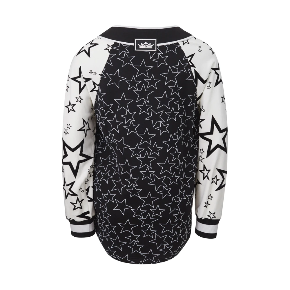Dolce & Gabbana Geborduurde Sweater DG Queen Black Dames