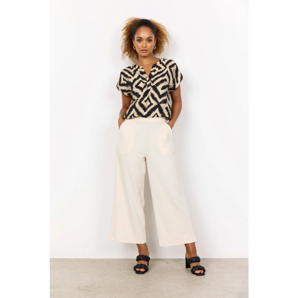 Soyaconcept Geometrische Print V-Hals Shirt Multicolor Dames