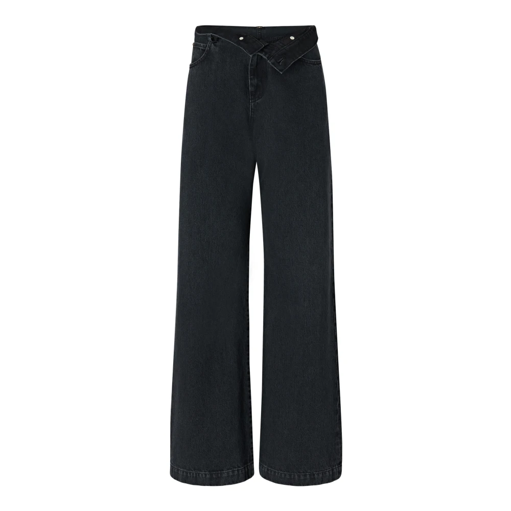 Pinko , Wide Jeans, Female, Black, W27, Wanda Waist Down Wide Leg