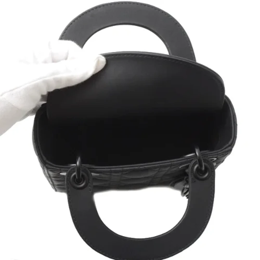 Dior Vintage Pre-owned Leather dior-bags Black Dames