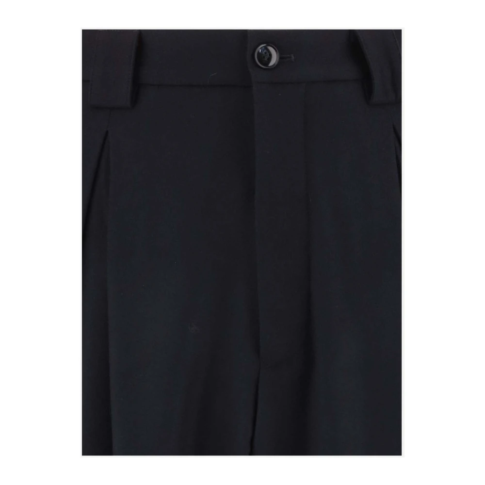 Giorgio Armani Zwarte Katoenen Broek met Zakken Black Heren