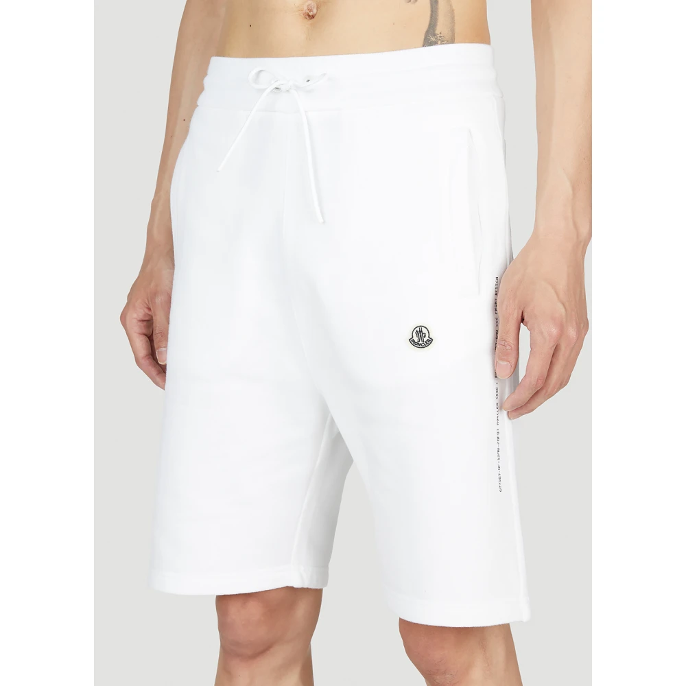 Moncler Katoenen Jersey Track Shorts White Heren