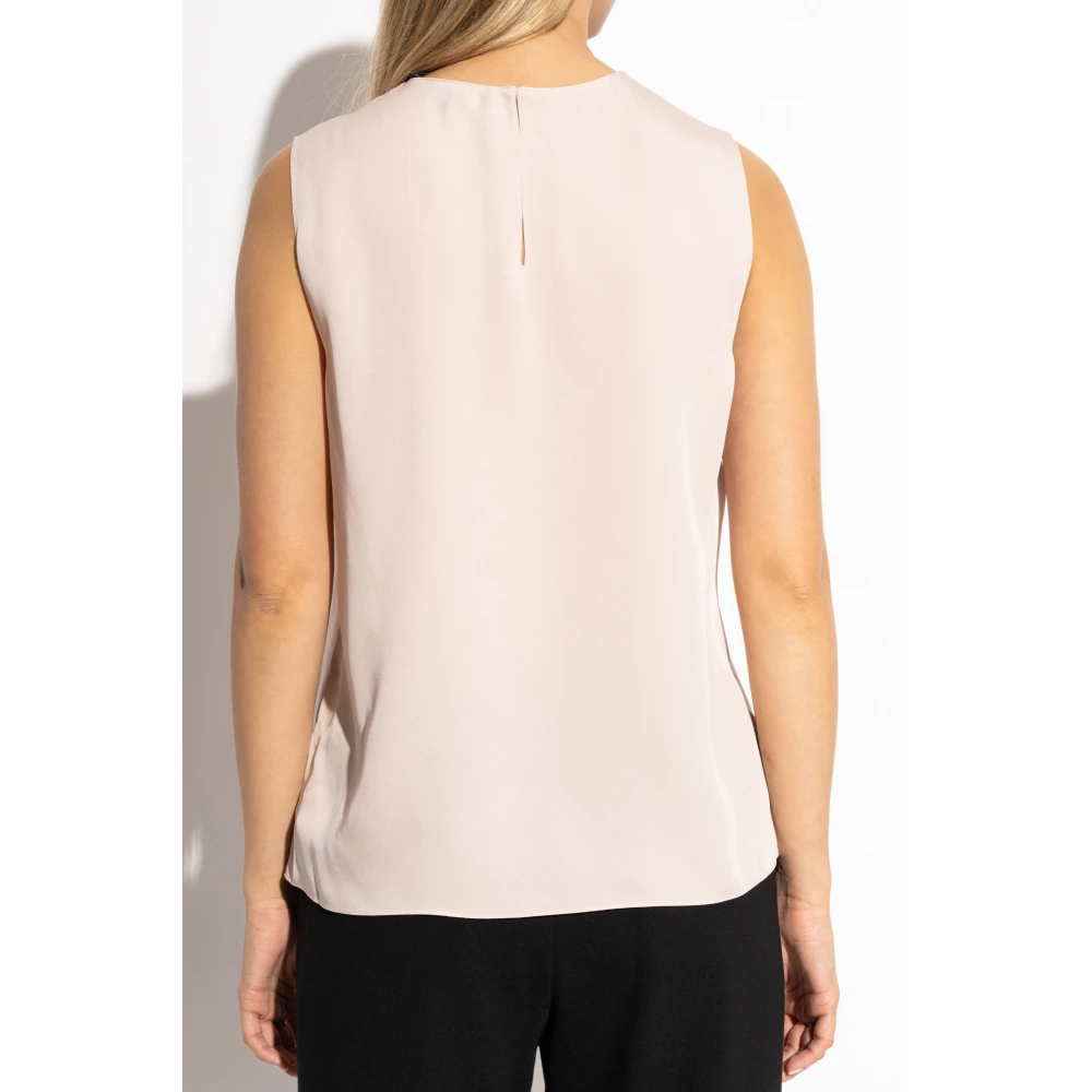 Theory Mouwloze zijden top Pink Dames