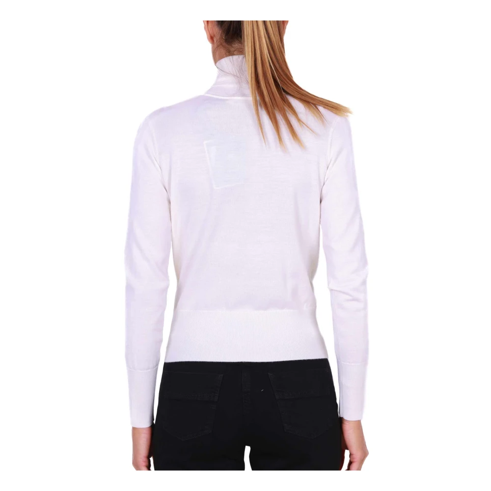 Elisabetta Franchi Wollen Coltrui met Voor Cutout Beige Dames