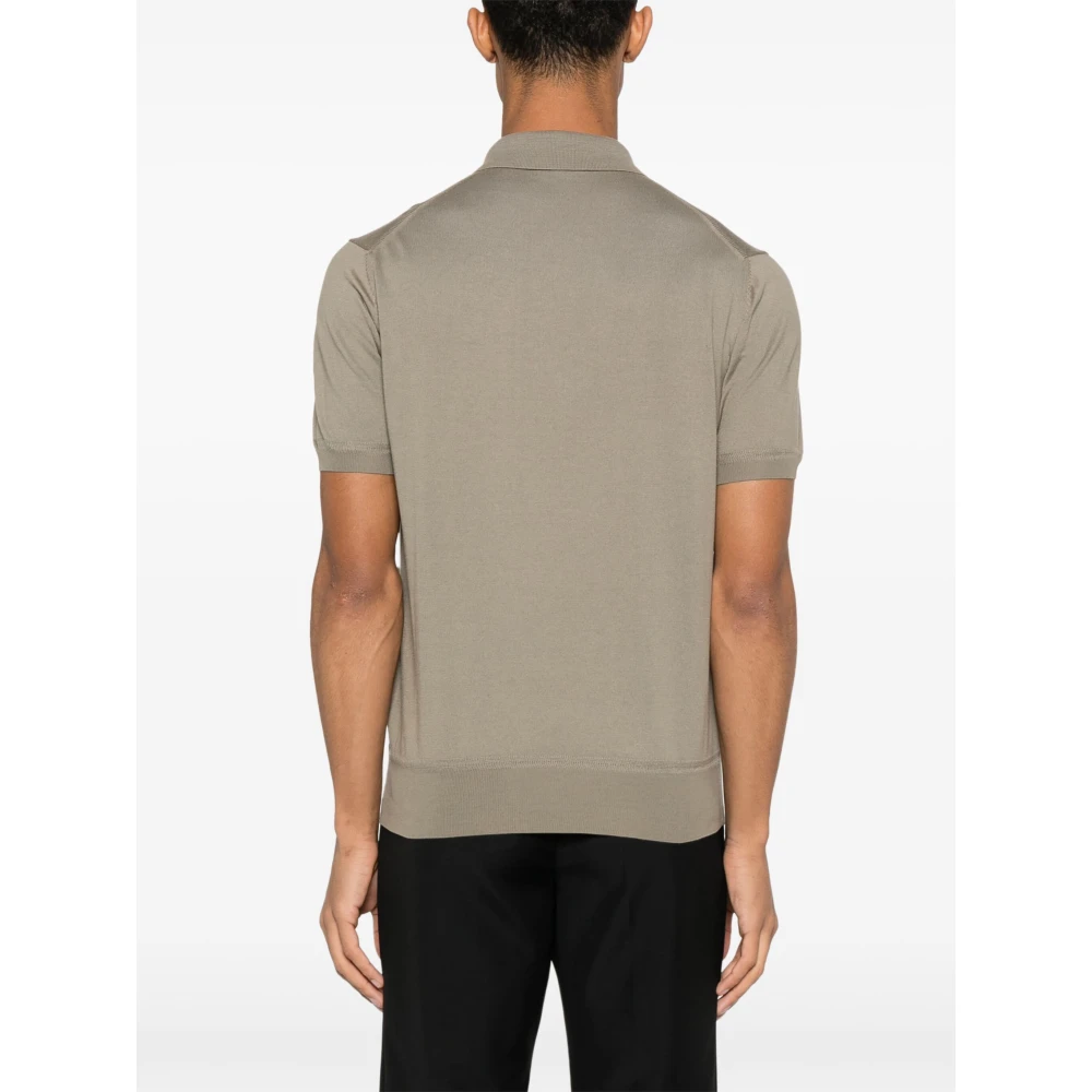 Tom Ford Katoenen poloshirt met 3 knopen Green Heren
