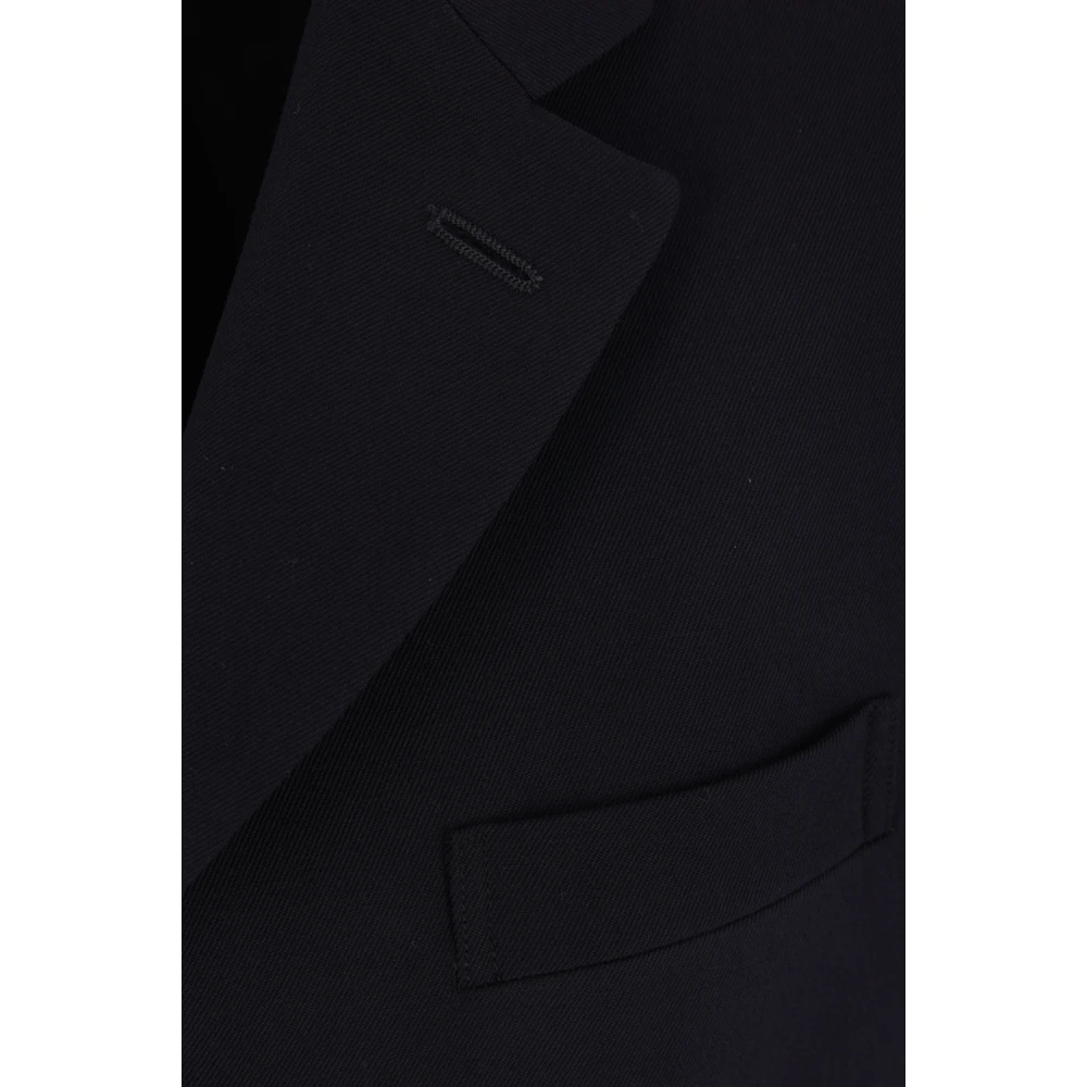 Comme des Garçons Blauwe Wol Deconstructed Jas Blue Dames