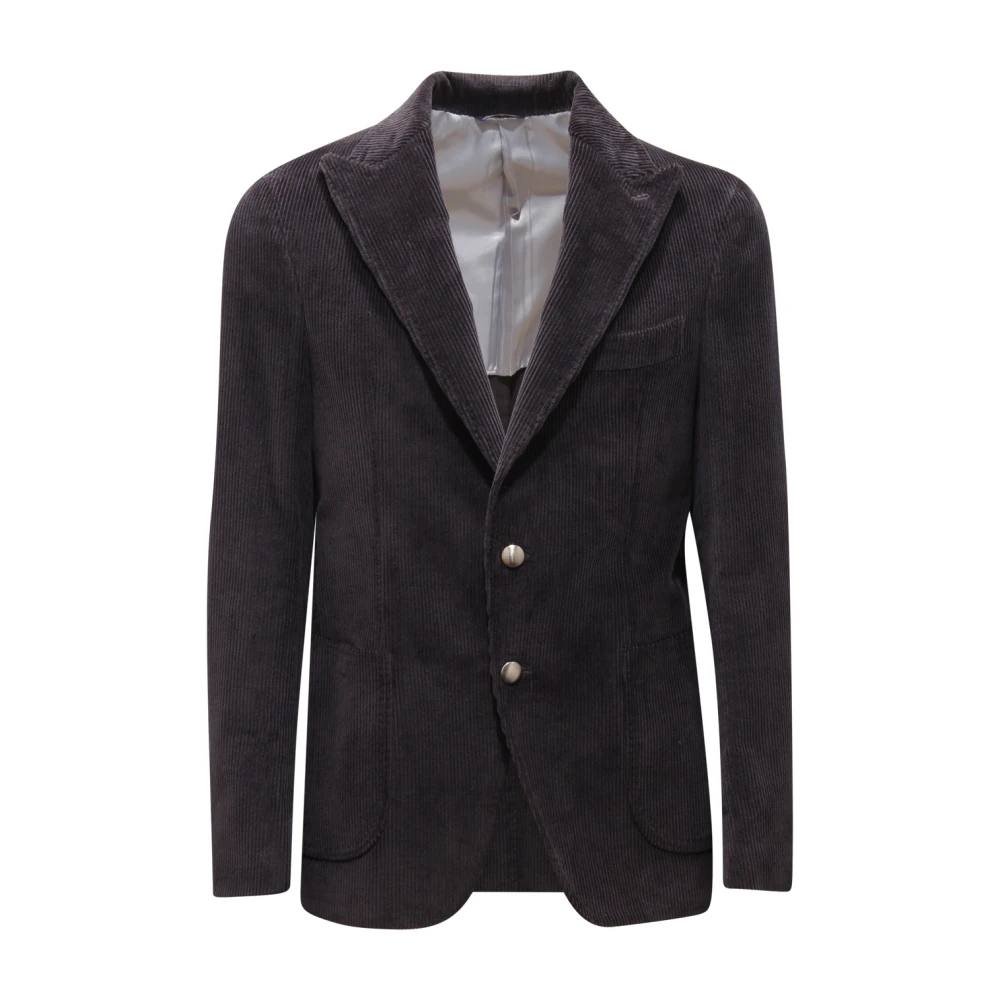 Gabo Napoli Black Blazers, Male, L, Velvet Jacket Made In Italy
