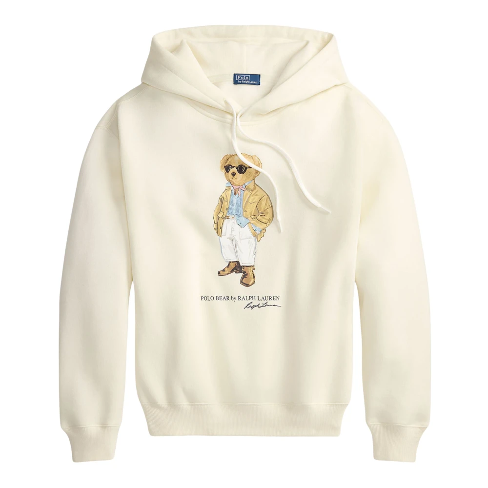 Ralph Lauren Kvinno Beige Sweatshirts & Hoodies Dam, M, Bomull, Polo Bear Sweatshirt