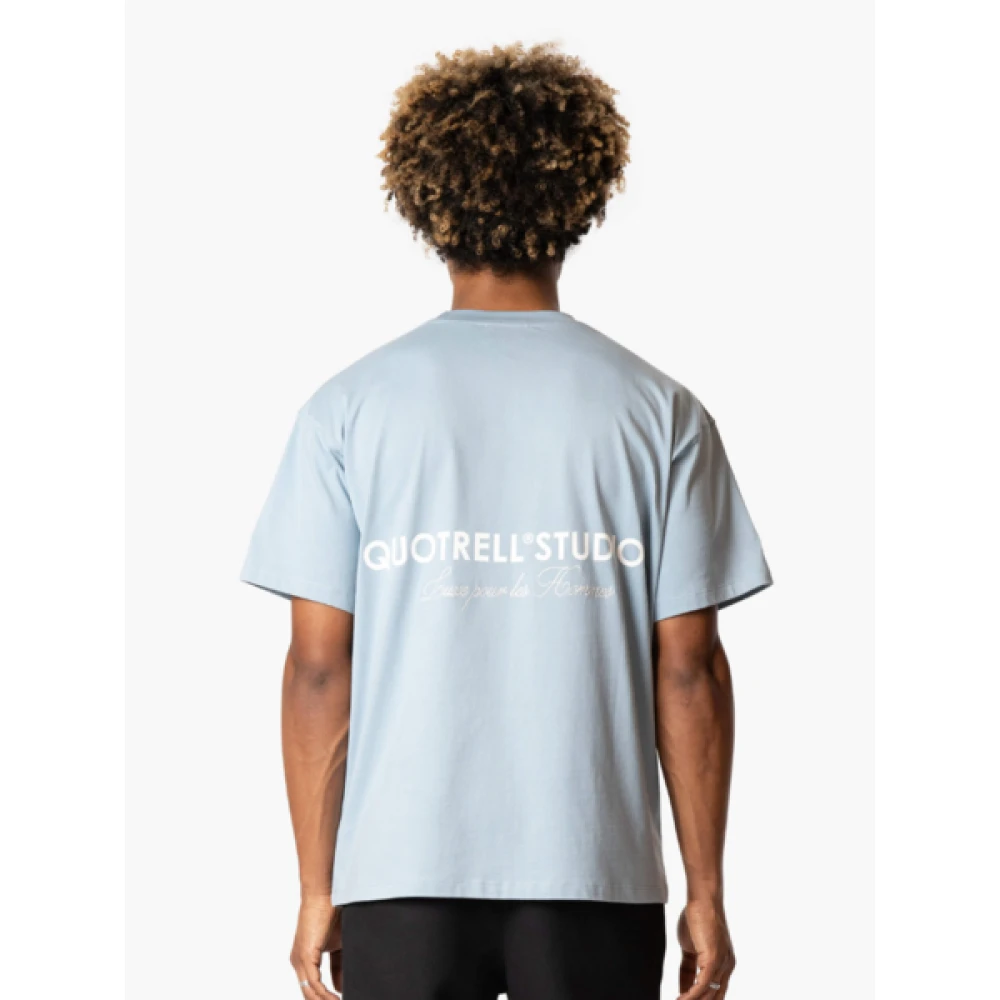 Quotrell Blauw Heren T-shirt Trendy Stijl Blue Heren