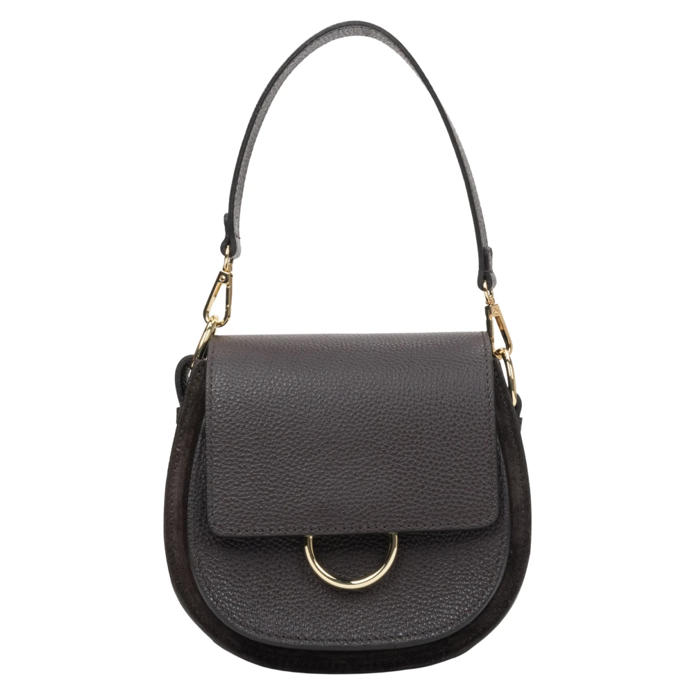 Estro Kleine donkerbruine crossbodytas voor dames gemaakt van hoogwaardig Italiaans echt leer Brown Dames
