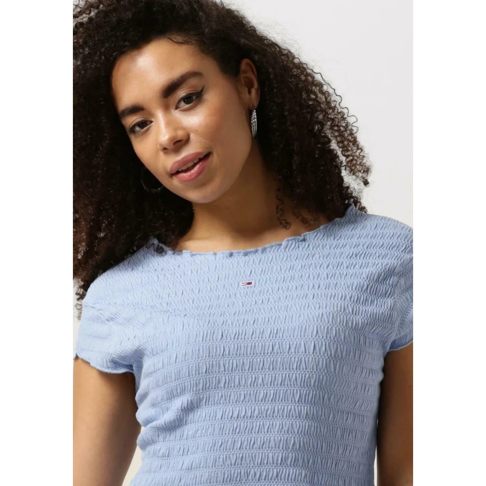 Tommy Jeans Witte Smock Tee voor Trendy Vrouwen White Dames