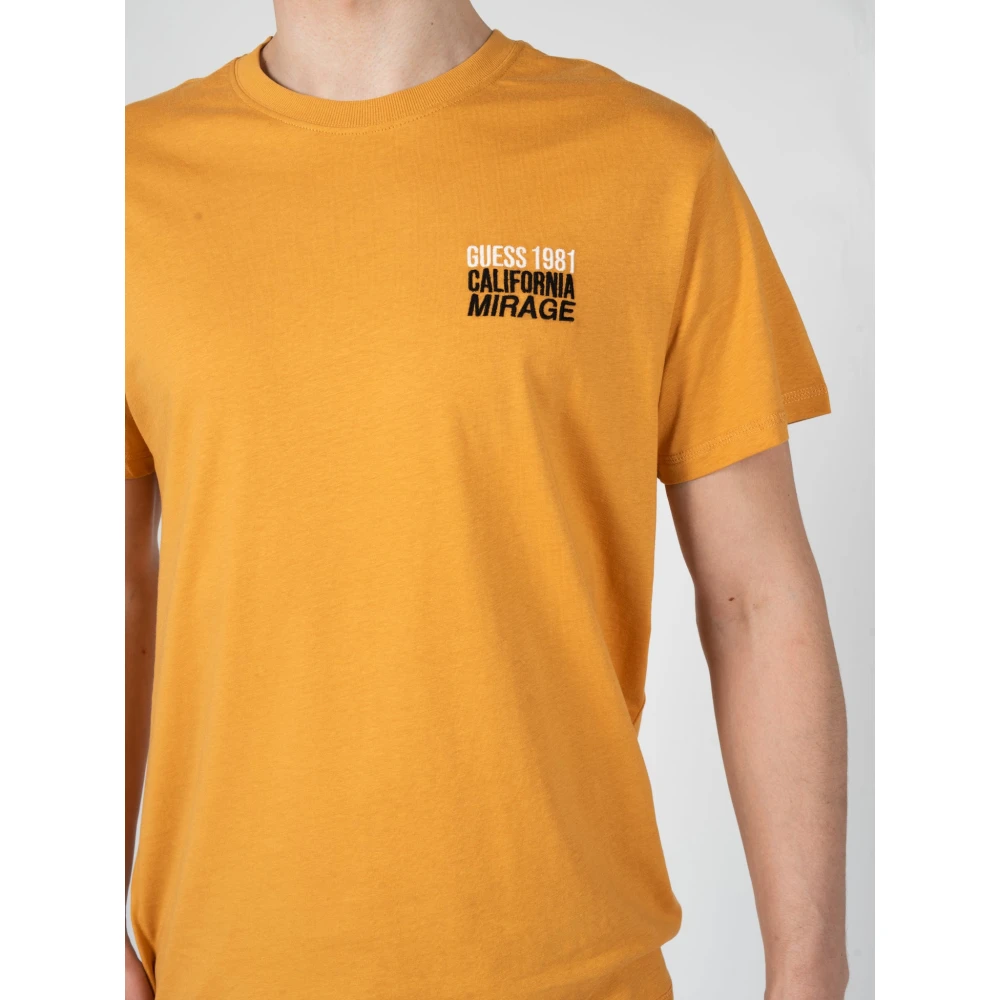 Guess Klassiek Ronde Hals T-Shirt Orange Heren